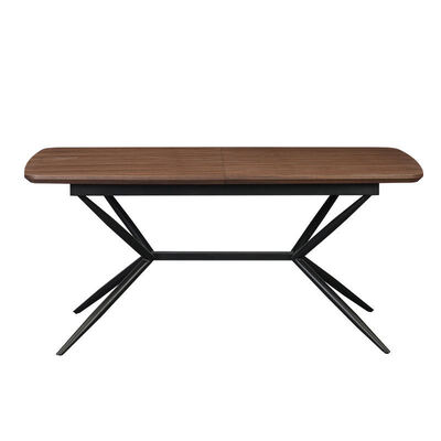 Ingrosso Tavolo da pranzo rettangolare minimalista Mobile da sala da pranzo Arredamento a telaio metallico Tavolo da cucina Live Edge Tavolo da pranzo moderno in legno