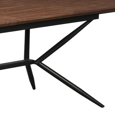 Ingrosso Tavolo da pranzo rettangolare minimalista Mobile da sala da pranzo Arredamento a telaio metallico Tavolo da cucina Live Edge Tavolo da pranzo moderno in legno