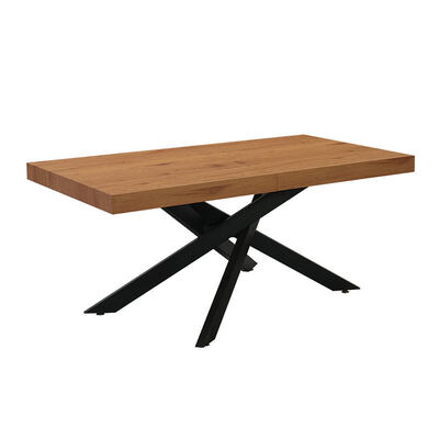 Barato Tavolo da pranzo pieghevole rettangolare moderno Base metallica Arredamento per la sala da pranzo Tavolo da pranzo semplice pieghevole in legno estensibile