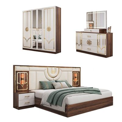 Cina all'ingrosso barati mobili turchi per camera da letto Set di telaio in legno letto di lusso king size letto doppio completo moderno set di camera da letto di lusso