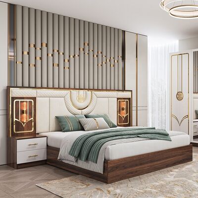 Cina all'ingrosso barati mobili turchi per camera da letto Set di telaio in legno letto di lusso king size letto doppio completo moderno set di camera da letto di lusso