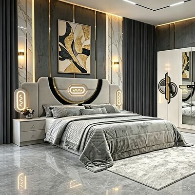 Cina all'ingrosso barati mobili turchi per camera da letto Set di telaio in legno letto di lusso king size letto doppio completo moderno set di camera da letto di lusso