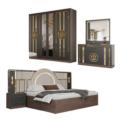 Mercato all'ingrosso Moderni mobili per camera da letto Set completo King Size Camera da letto Suite Casa a telaio di legno Luxury Set per camera da letto turca