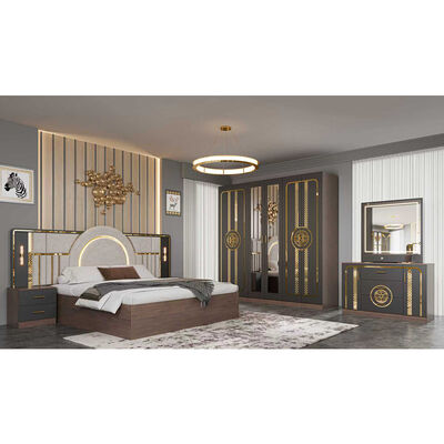Mercato all'ingrosso Moderni mobili per camera da letto Set completo King Size Camera da letto Suite Casa a telaio di legno Luxury Set per camera da letto turca