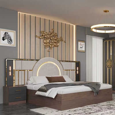 Mercato all'ingrosso Moderni mobili per camera da letto Set completo King Size Camera da letto Suite Casa a telaio di legno Luxury Set per camera da letto turca