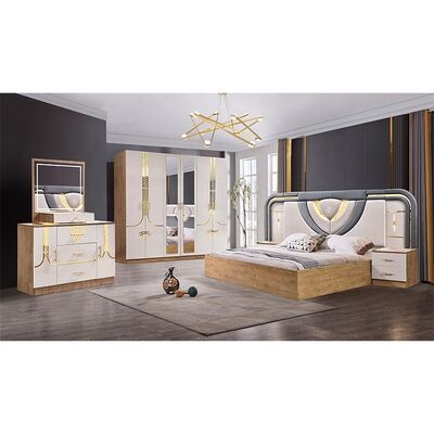 Set Letto Armadio e Toeletta Mobili Turchi Camere da letto Lusso Letto King Size Mobili Moderni in Legno per Camera da letto
