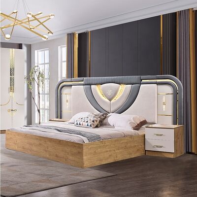 Set Letto Armadio e Toeletta Mobili Turchi Camere da letto Lusso Letto King Size Mobili Moderni in Legno per Camera da letto