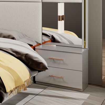 Ingrosso Design Moderno Doppio Cuoio Re Letto Armadio Comodino Completo Set Casa In Legno Grandezza Regina Mobile Luxury Set Camera Da Letto