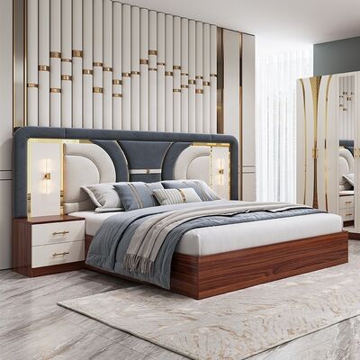 Set di mobili economici all'ingrosso per camera da letto turca con struttura in legno letto king size suite per camera da letto moderna di lusso per la casa