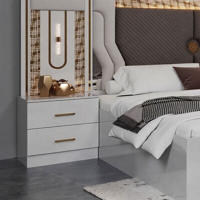 Set completo letto king size turco all'ingrosso Lussuosi set da camera da letto per adulti con struttura in legno Set di mobili moderni per camera da letto