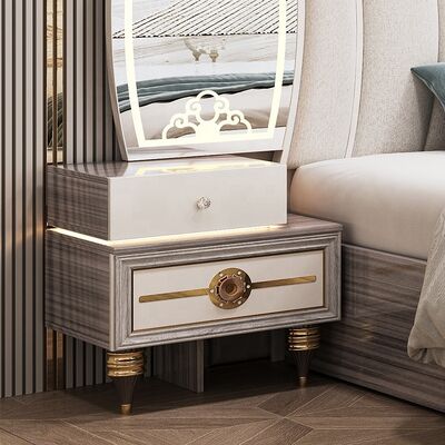 Set di mobili per camera da letto moderna King Size Lusso Letto matrimoniale con testiera illuminata Set con struttura in legno Set completo per camera da letto principale turca