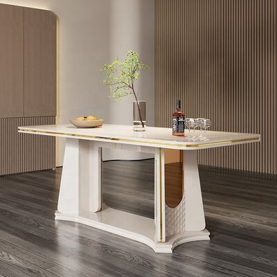 Ensembles De Salle Manger Complet Modern Home Dining Room Furniture Sets Wooden Luxury Dining Table with Sideboard Wine Cabinet
