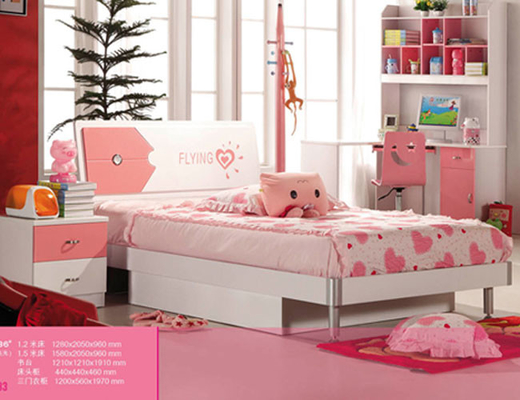 Mobilia rosa 836 della camera da letto dei bambini degli insiemi di camera da letto dei bambini di Cabrini