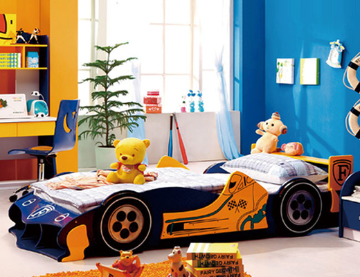 Letto automobile degli insiemi di camera da letto dei bambini di dimensione del gemello del MDF con l'OEM del ODM di stoccaggio