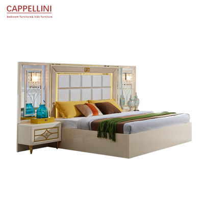 ODM dell'OEM di legno bianco degli insiemi di camera da letto del pannello di Cabrini dell'hotel domestico