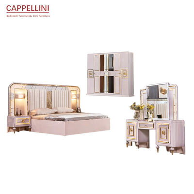 Insieme di camera matrimoniale commerciale di vetro di legno della mobilia della camera da letto del MDF 1800*2000mm