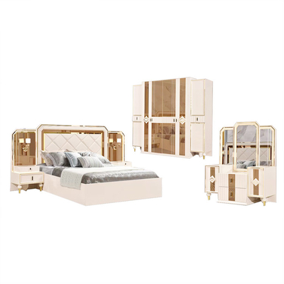 Letto di legno solido di Cabrini Villia con re di legno Size Bedroom Set del MDF dei cassetti