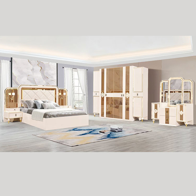 Letto di legno solido di Cabrini Villia con re di legno Size Bedroom Set del MDF dei cassetti