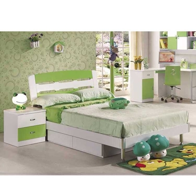 Letto della mobilia 960mm dei bambini moderni degli insiemi di camera da letto dei bambini di verde di Cabrini