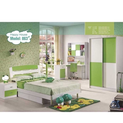 Letto della mobilia 960mm dei bambini moderni degli insiemi di camera da letto dei bambini di verde di Cabrini