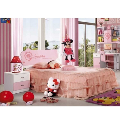 Principessa bianca rosa Kids Furniture 5pcs degli insiemi di camera da letto dei bambini di Cabrini