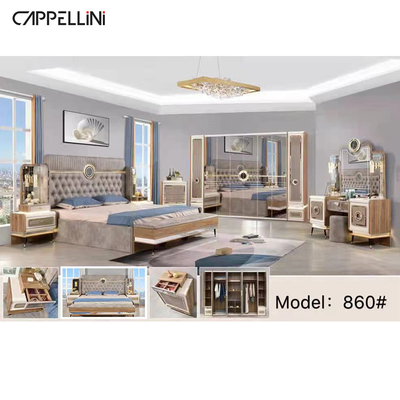Re di lusso Size del modello 861 di legno bianchi durevoli della mobilia degli insiemi di camera da letto del MDF