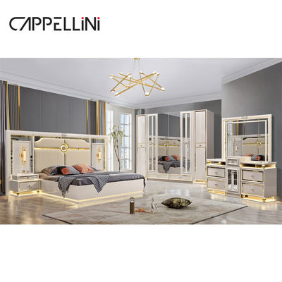 Luxury Legno Cornice King Size Letto in pelle Set camera da letto Casa doppia Regina Legno Moderno Full Set Mobile camera da letto