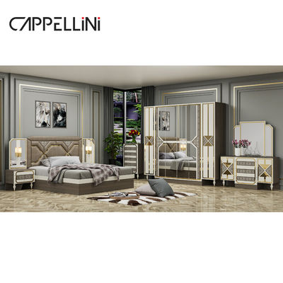 Barato Cornice di Legno Moderna Doppio King Size Letto in Cuoio Testa in Cuoio Arredamento in Legno Luxury Queen Camera da letto Set