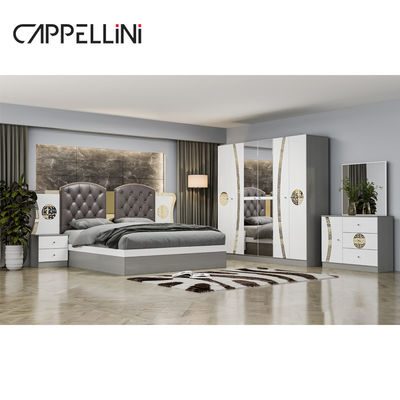 Simple Modern Double King Size Letto in pelle Camera da letto Suite Home Luxury Queen Legno Mdf Set completo di mobili da letto
