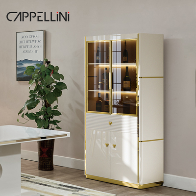 Moderno vetro bianco Display Wine Cabinet Bar Soggiorno Arredamento Mobili Reggiseno Luxury Legno Wine Cabinet Per La Casa