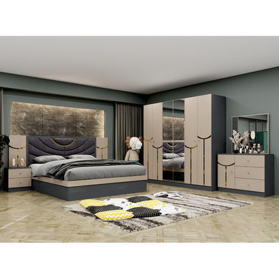 Ingrosso Barato In Legno Luxury Frame Double King Size Set Letto Moderno Casa Turca In Legno MDF Set Completo Camera Da Letto Arredamento