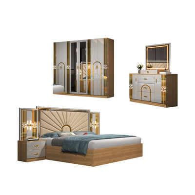 Cina Ingrosso Barato Legno MDF King Size Set Letto 5 pezzi Camera doppia Moderno Luxury In Legno Inquadratura Set Letto Arredamento