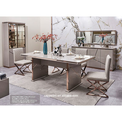 Ingrosso Completo Modern Luxury Dining Room Sets Home Mobili Storage Simple Legno 6 Sedie Tavola da pranzo e sedie Set