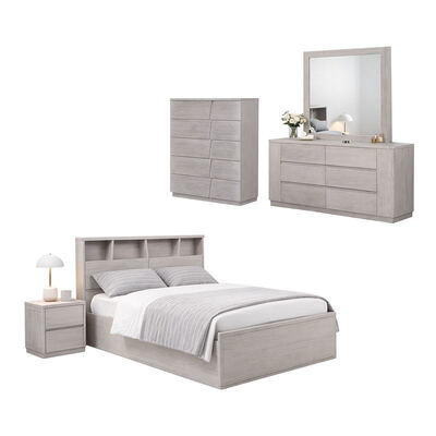 Modern Complete Bedroom Sets Master Room King Size Letto matrimoniale Hotel Home Storage Cornice in legno massello Luxury bedroom furniture set