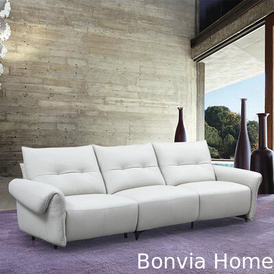 Divano Modulare Bianco Minimalista Stile Italiano Set Divano Soggiorno Mobili Lusso Moderno Divano Sezionale in Pelle Lounge Casa