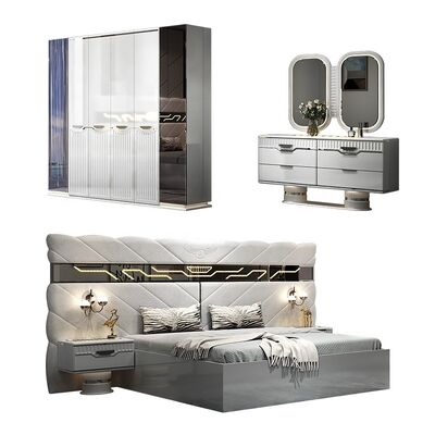 Nuovo design Completo Set camera da letto moderna 5 pezzi doppio doppio telaio in legno completo moderno lusso king size Set mobili camera da letto