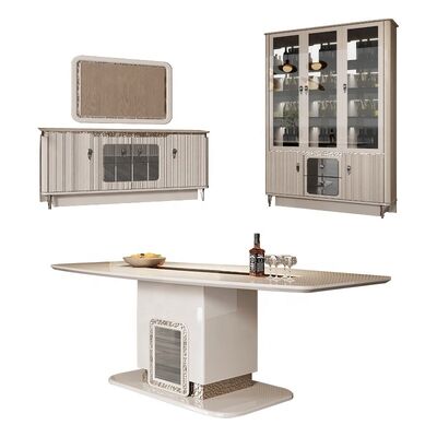 Mobiliario Completo per Sala da Pranzo Mobili Moderni di Lusso in Legno Credenza Cantinetta Tavolo da Pranzo Set