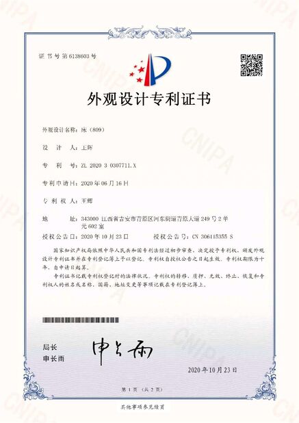 La CINA Bonvia Home  Furniture Co., Ltd. Certificazioni