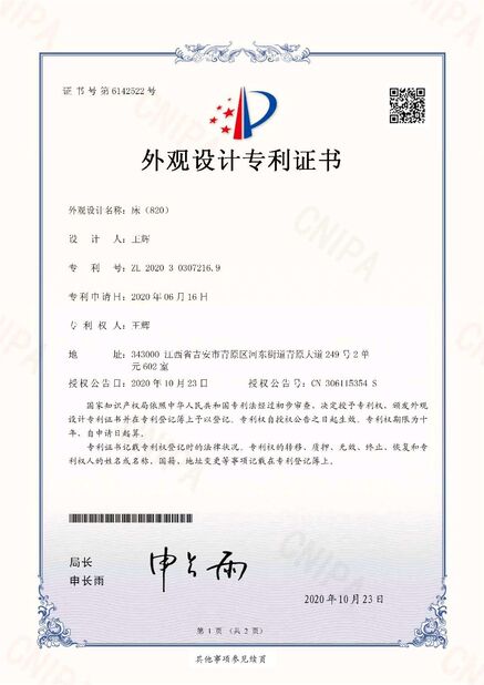 La CINA Bonvia Home  Furniture Co., Ltd. Certificazioni